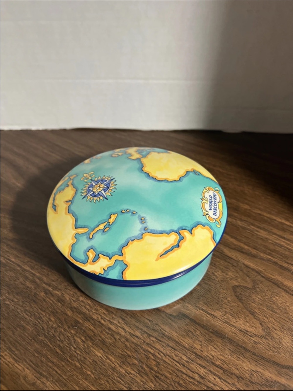Tiffany & Co. Turquoise and Yellow Globe Motif Trinket Box